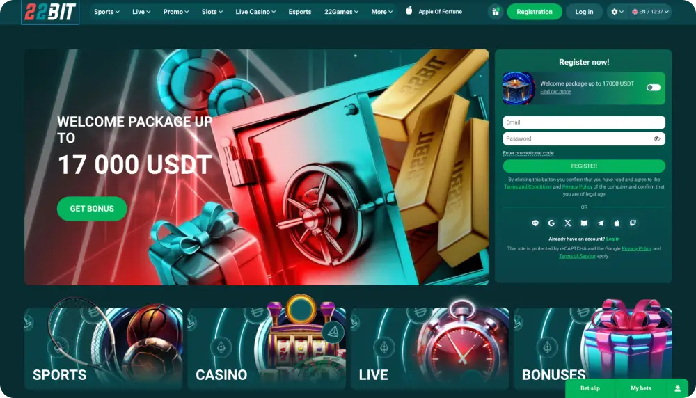 Design do 22Bit Casino Portugal
